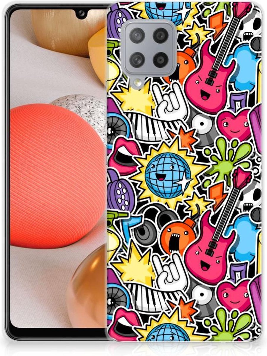 Back Cover voor Samsung Galaxy A42 Silicone Back Cover Punk Rock