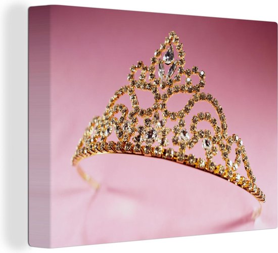 Diadème doré avec un diamant 120x90 cm - Tirage photo sur toile (Décoration  murale... | bol.com