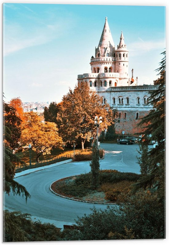 Acrylglas - Mooi Landschap met Kasteel in de Herfst - 40x60cm Foto op Acrylglas (Met Ophangsysteem)