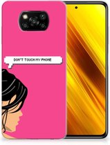 Smartphone hoesje Xiaomi Poco X3 | Poco X3 Pro Back Case Siliconen Hoesje Woman Don't Touch My Phone