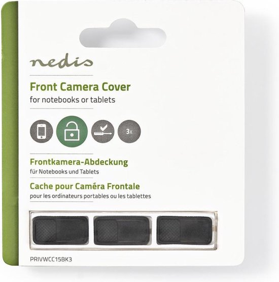 Nedis Camera Cover - Gebruikt voor: Notebook - Kunststof - Lijm aan achterzijde - 1 Stuks - Nedis