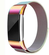 Milanees Smartwatch bandje - Geschikt voor  Fitbit Charge 2 Milanese band - regenboog - Maat: L - Horlogeband / Polsband / Armband