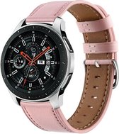 Leer Smartwatch bandje - Geschikt voor  Samsung Galaxy Watch 46mm bandje leer - roze - Horlogeband / Polsband / Armband