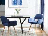 Beliani Chicago - Stoel set van 2 - Blauw - polyester - 44 x 56 x 81 cm