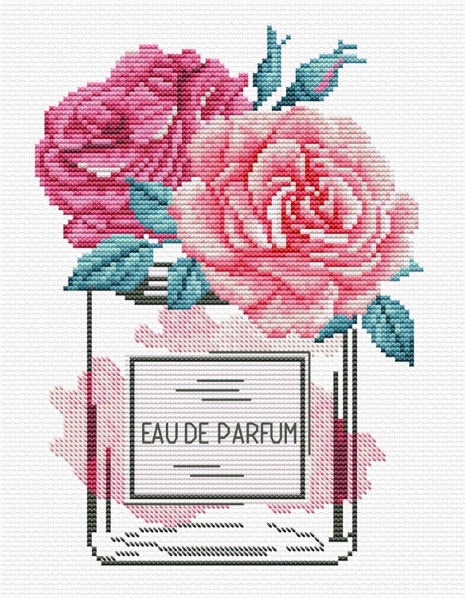 340.035 No Count Cross stitch Rose Chic 14.8x20.5cm