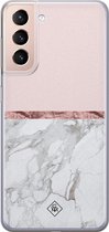 Samsung S21 Plus hoesje siliconen - Rose all day | Samsung Galaxy S21 Plus case | Roze | TPU backcover transparant