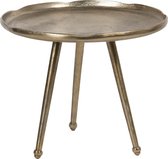 Clayre & Eef Bijzettafel Ø 59*45 cm Goudkleurig Aluminium Rond Side table Tafeltje