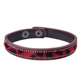 Juleeze Armbanden Dames (set v 3) Rood Kunstleer Rond Armband Armbandjes Sieraden Dames