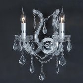 Wandlamp kristalglas 35*20*40 cm E14/max 2*40W Transparant | 5LL-CR19 | Clayre & Eef