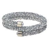 Melady Kralen Armband Ø6-7cm (2mm) Zilverkleurig Glas Rond Armband Dames Armbandjes Sieraden Dames