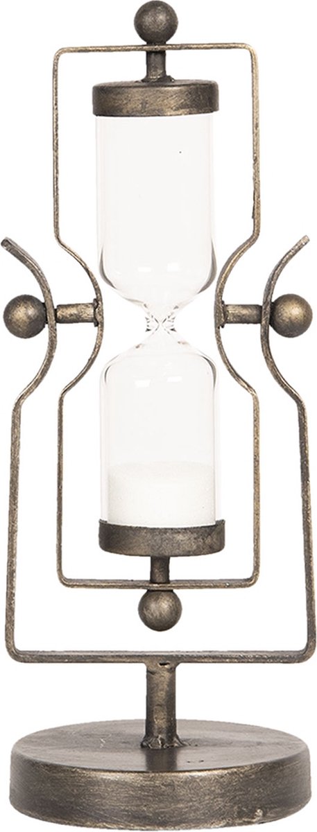 Clayre & Eef Zandloper 26 cm Bruin Ijzer Rechthoek Kookwekker Eierwekker