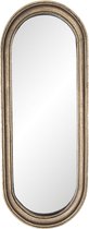 Clayre & Eef Wandspiegel 15*2*41 cm Bruin Kunststof, Glas Ovaal Grote Spiegel Muur Spiegel Wand Spiegel