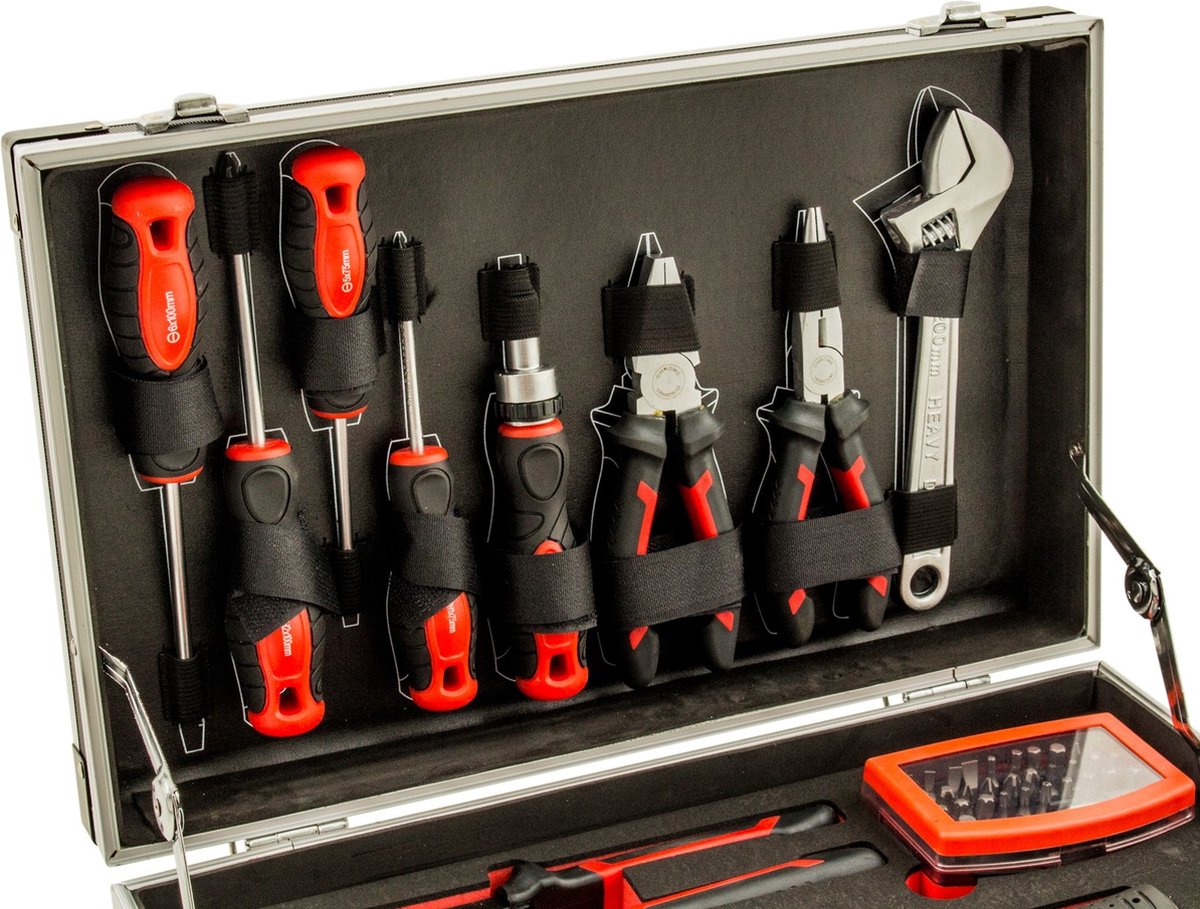 Gereedschapskoffer 53-delig – Compleet & Compact (±5 kg) | Stevige Kunststof Koffer – Direct Klaar voor Thuis & Garage — cadeau in Gereedschap - foto 2