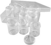 Opslagdoos met potjes, h: 47 mm, d: 37 mm, , 12stuks, 35 ml