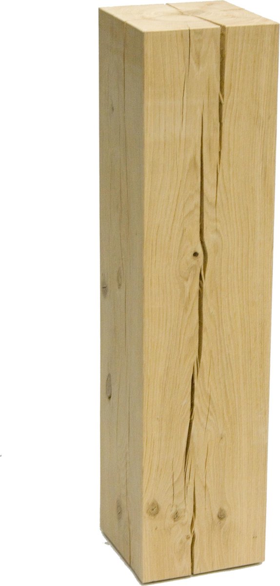 Eiken sokkel zuil geschuurd, 25 x 25 x 80 cm (lxbxh)