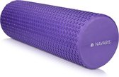 Pilates rol fasciarol 45 cm kort - pilatesrol fascia yoga scooter - schuimstofrol voor rug fitness - massagerol in violet