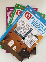 Pakket 3 puzzelboeken Pluszle & Sudoku, editie 6, 3* - 7* - 10* beginner, gevorderd en moeilijk