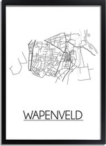 Wapenveld Plattegrond poster A2 + fotolijst zwart (42x59,4cm) DesignClaud