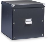 Zeller Present Opbergbox met deksel 33x33x32 cm zwart - 17635 - Opvouwbaar