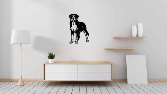 Décoration murale - Chien - Bouvier Suisse 1 - S - 58x40cm - Zwart - décoration murale - Line Art