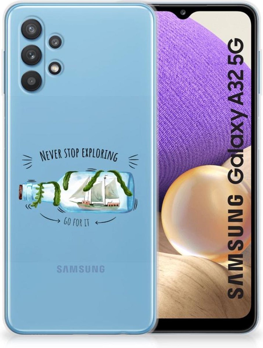 TPU Hoesje voor Samsung Galaxy A32 5G Telefoonhoesje met Naam Boho Bottle