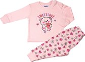 Fun2Wear - Fun2Wear | Pyjama Sweet Love Hearts | Roze | Maat 128 - Kleur Roze - Zacht katoen & Goede pasvorm - Meisjes - Maat 128