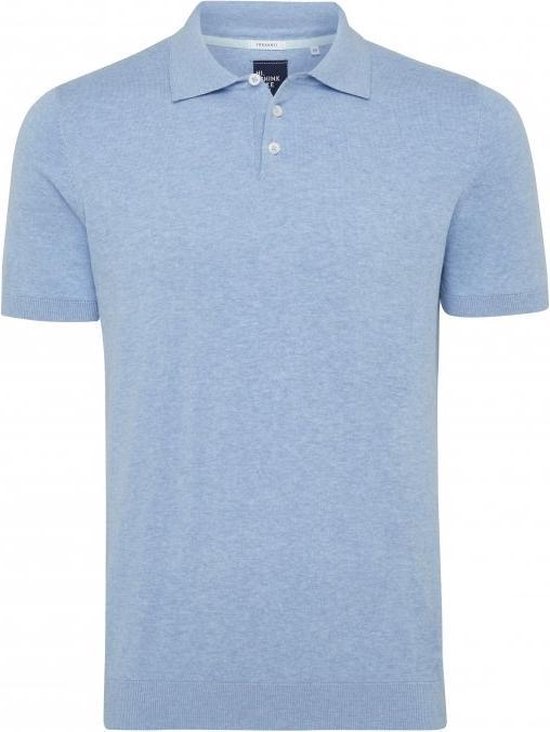 Tresanti Heren Poloshirt Blauw Contrast Boord Piqué Regular Fit - 3XL