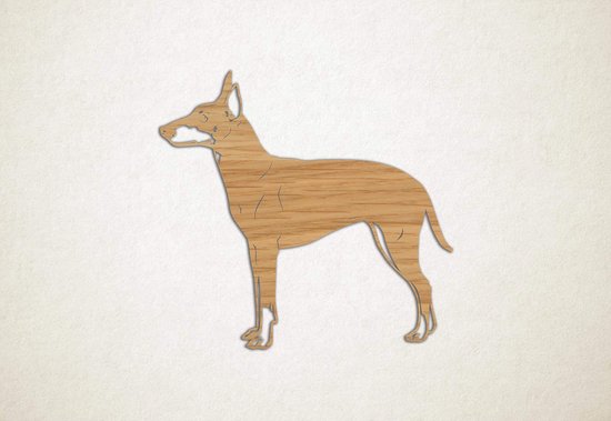 Wanddecoratie - Hond - Manchester Terrier 1 - M - 60x63cm - Eiken - muurdecoratie - Line Art