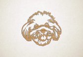 Wanddecoratie - Hond - Malteser - S - 45x50cm - Eiken - muurdecoratie - Line Art