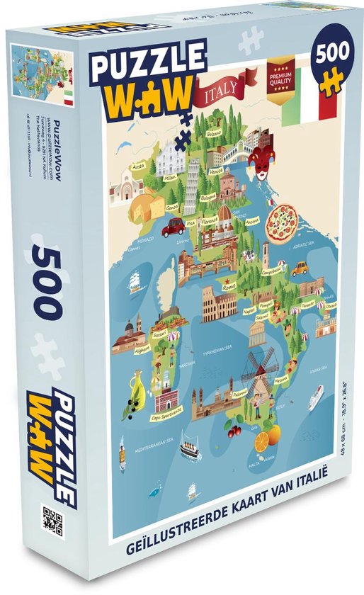 La Carte de L'Italie en Puzzle et en Italien 