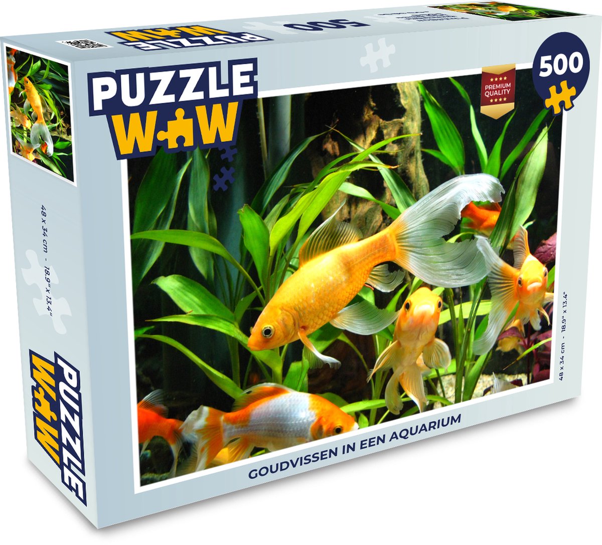 Puzzel 500 Goudvissen - Goudvissen in een aquarium - PuzzleWow heeft +100000... | bol.com