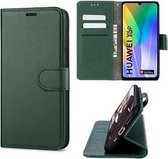 Huawei Y6p Hoesje Wallet Case Donker Groen
