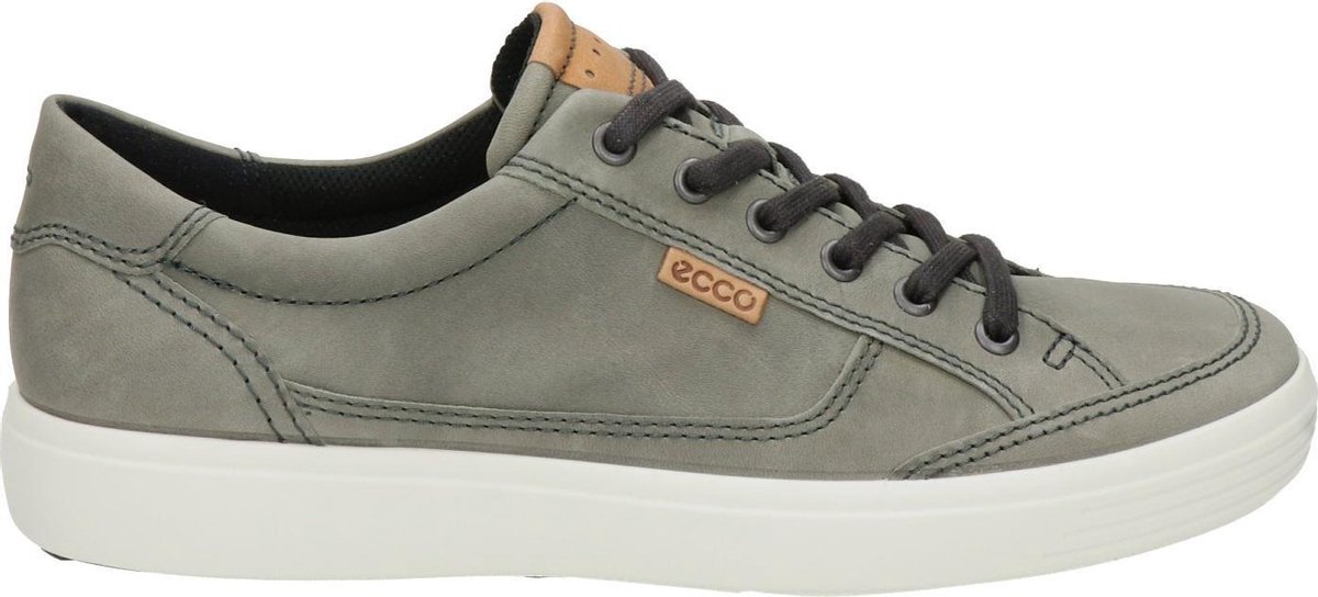 ECCO Soft 7 heren sneaker Kaki - Schoenen.nl
