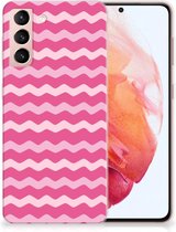 Bumper Hoesje Samsung Galaxy S21 Smartphone hoesje Waves Pink