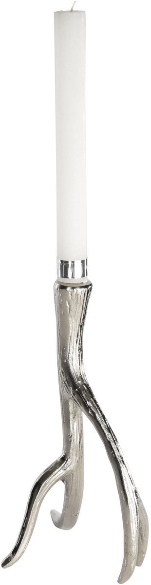 PTMD COLLECTION Alu rough candleholder horns high s Zilver