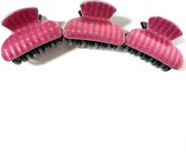 Mini Haarklemmen - Haarclip - Fuchsia/Roze - Shimmer Effect - 4 cm - 3 Stuks