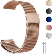 Luxe Milanese Loop Armband Voor Garmin Vivomove 3S Horloge Bandje - Metalen iWatch Milanees Watchband Strap Polsband - Stainless Steel Mesh Watch Band - Horlogeband - Magneet Sluiting - Roseg