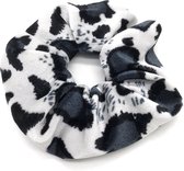 Dielay - Scrunchie met Dierenprint - Velvet - Haarelastiek - Grijs