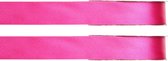 2x Hobby/decoratie fuchsia roze satijnen sierlinten 1 cm/10 mm x 25 meter - Cadeaulint satijnlint/ribbon - Striklint linten roze