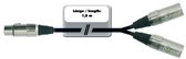 Omnitronic 30225205 XLR Adapterkabel [1x XLR-bus 3-polig - 2x XLR-stekker 3-polig] 1.50 m Zwart