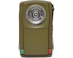 Kikkerland - Huckleberry Morse Code Zaklamp - Leer de morse codes - Verwisselbare filters: groen en rood - Duurzame metalen behuizing