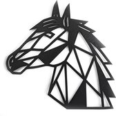 Houten Dierenkop • Houten Paard • Dierenkop Paard • Extra Groot • Zwart MDF • Houten Dier • Wandecoratie