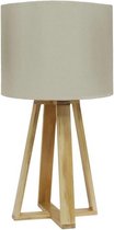 Consortio Tafellamp 48 Cm E27 Textiel/hout 40w Crème/bruin