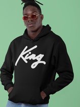 King / Queen Hoodie Black (King - Maat XS) | Koppel Cadeau | Valentijn Cadeautje voor hem & haar