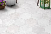 Hexagon tegel | Pompei | 20 x 24 cm | Blanco Decor