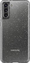 Samsung Galaxy S21 Hoesje - Spigen - Liquid Crystal Glitter Serie - TPU Backcover - Crystal Quartz - Hoesje Geschikt Voor Samsung Galaxy S21