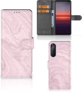 GSM Hoesje Sony Xperia 5II Flip Case Marble Pink