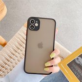 iPhone 12 - Mat Transparent Black cover / case / hoesje