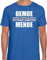 Oemoe menoe met vlag Zeeland t-shirt blauw heren - Zeeuws dialect cadeau shirt M