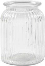 Glazen pot, h: 14,5 cm, d: 11 cm, 6stuks, gatgrootte 7 cm